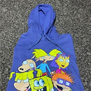 Nickelodeon Purple Hoodie with Cartoon Characters